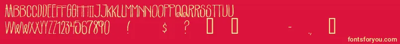 Parachutes Font – Yellow Fonts on Red Background