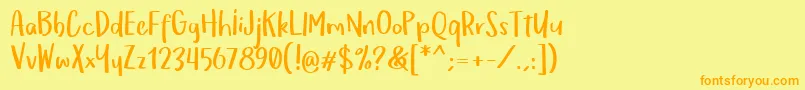 OmTeloletOm Font – Orange Fonts on Yellow Background