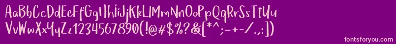 OmTeloletOm Font – Pink Fonts on Purple Background