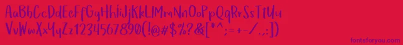 OmTeloletOm Font – Purple Fonts on Red Background