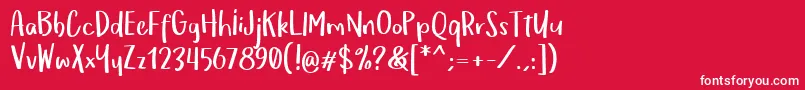 OmTeloletOm Font – White Fonts on Red Background