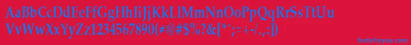 PalisadecondensedBold-Schriftart – Blaue Schriften auf rotem Hintergrund