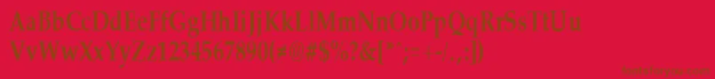 PalisadecondensedBold-Schriftart – Braune Schriften auf rotem Hintergrund