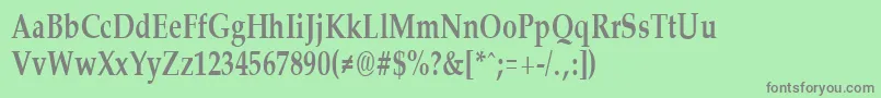 PalisadecondensedBold-fontti – harmaat kirjasimet vihreällä taustalla