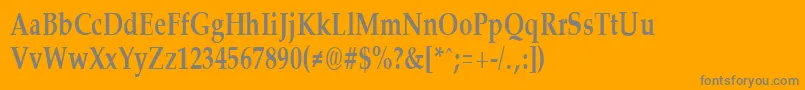 PalisadecondensedBold-fontti – harmaat kirjasimet oranssilla taustalla