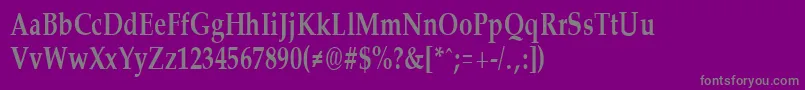 フォントPalisadecondensedBold – 紫の背景に灰色の文字