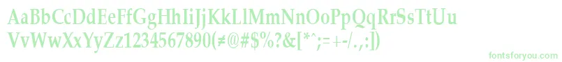 PalisadecondensedBold-fontti – vihreät fontit valkoisella taustalla