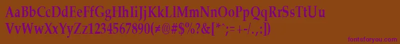 PalisadecondensedBold-fontti – violetit fontit ruskealla taustalla