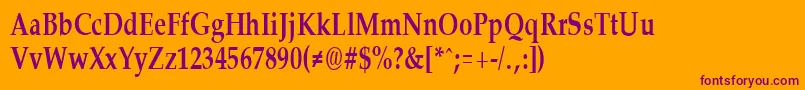 PalisadecondensedBold Font – Purple Fonts on Orange Background