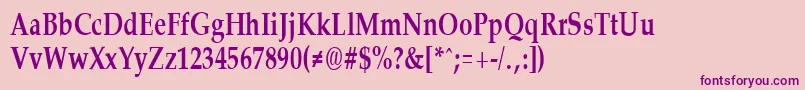 PalisadecondensedBold-fontti – violetit fontit vaaleanpunaisella taustalla