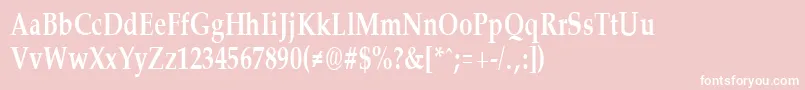 PalisadecondensedBold-fontti – valkoiset fontit vaaleanpunaisella taustalla