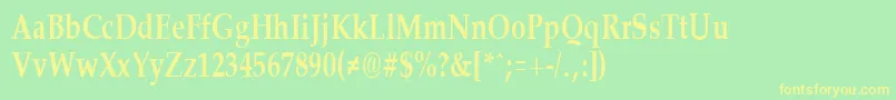 PalisadecondensedBold-fontti – keltaiset fontit vihreällä taustalla