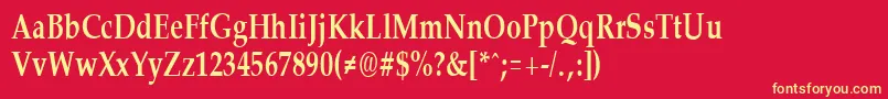 PalisadecondensedBold-fontti – keltaiset fontit punaisella taustalla