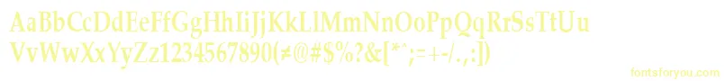 PalisadecondensedBold-fontti – keltaiset fontit valkoisella taustalla