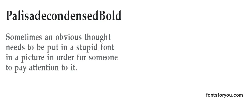 Überblick über die Schriftart PalisadecondensedBold