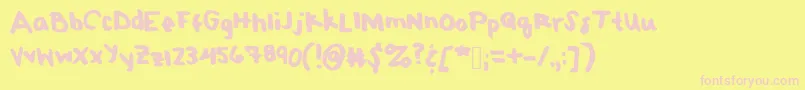 Pomlimeade Font – Pink Fonts on Yellow Background