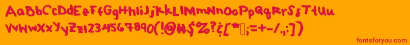 Pomlimeade Font – Red Fonts on Orange Background