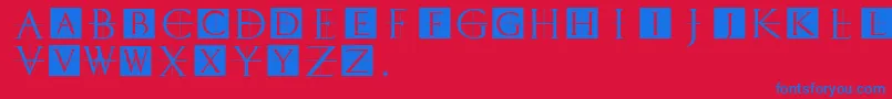 フォントClassicromancaps – 赤い背景に青い文字