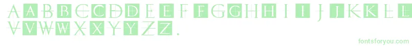 フォントClassicromancaps – 白い背景に緑のフォント