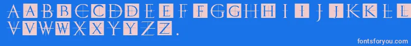 Classicromancaps-fontti – vaaleanpunaiset fontit sinisellä taustalla