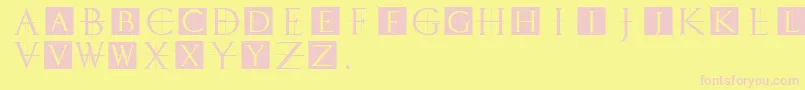 Classicromancaps Font – Pink Fonts on Yellow Background