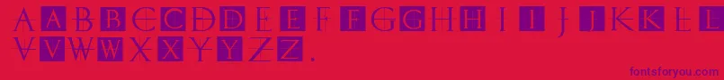 Classicromancaps-fontti – violetit fontit punaisella taustalla