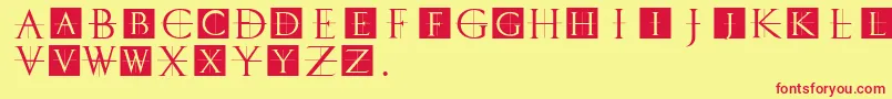 Classicromancaps Font – Red Fonts on Yellow Background