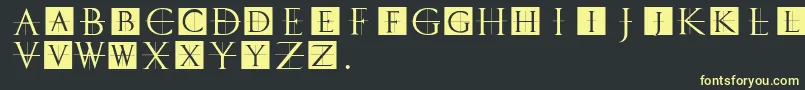 Classicromancaps-fontti – keltaiset fontit mustalla taustalla