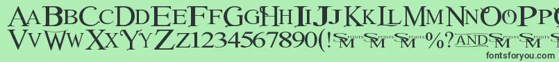 Winob-fontti – mustat fontit vihreällä taustalla