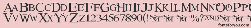 Winob-Schriftart – Schwarze Schriften auf rosa Hintergrund