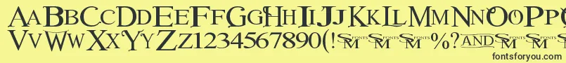 Шрифт Winob – чёрные шрифты на жёлтом фоне
