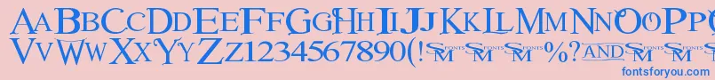 Winob-fontti – siniset fontit vaaleanpunaisella taustalla