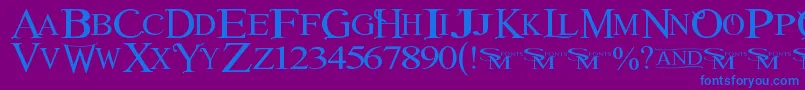 フォントWinob – 紫色の背景に青い文字