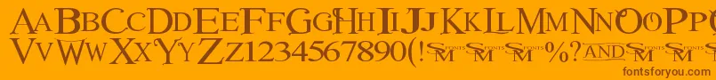 Winob-Schriftart – Braune Schriften auf orangefarbenem Hintergrund