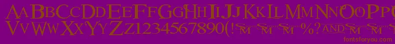 Winob-fontti – ruskeat fontit violetilla taustalla