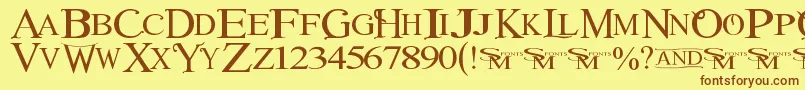 Winob Font – Brown Fonts on Yellow Background