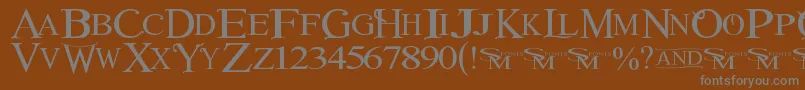 Winob-fontti – harmaat kirjasimet ruskealla taustalla