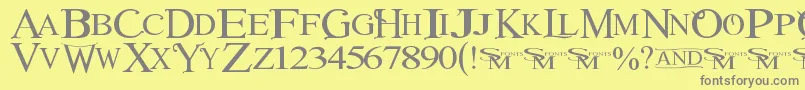 Winob-fontti – harmaat kirjasimet keltaisella taustalla