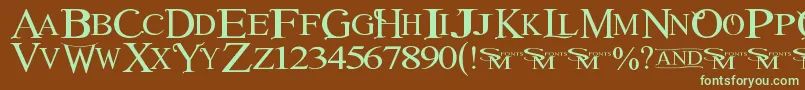 Winob Font – Green Fonts on Brown Background