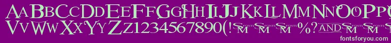 Winob-fontti – vihreät fontit violetilla taustalla