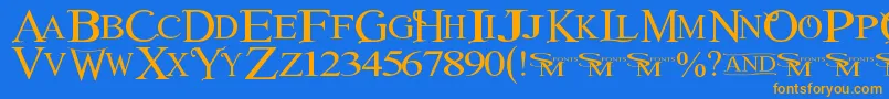 Шрифт Winob – оранжевые шрифты на синем фоне