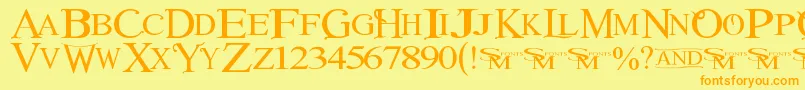 Шрифт Winob – оранжевые шрифты на жёлтом фоне