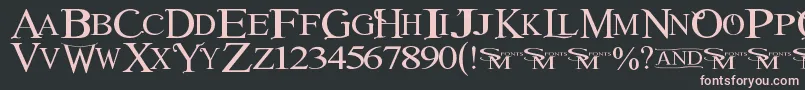 Winob-fontti – vaaleanpunaiset fontit mustalla taustalla