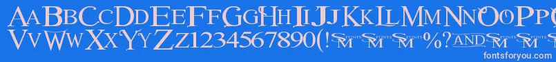 Winob Font – Pink Fonts on Blue Background