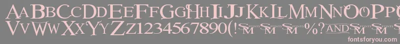 フォントWinob – 灰色の背景にピンクのフォント