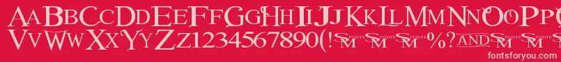 Winob-fontti – vaaleanpunaiset fontit punaisella taustalla