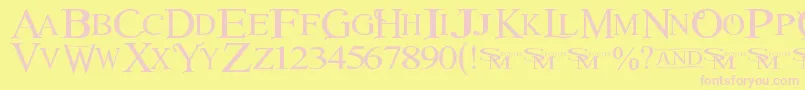 Winob Font – Pink Fonts on Yellow Background