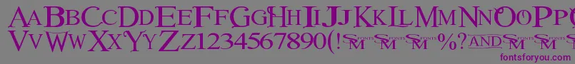 フォントWinob – 紫色のフォント、灰色の背景