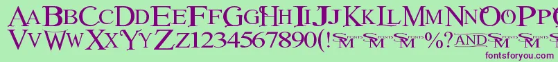 Winob Font – Purple Fonts on Green Background