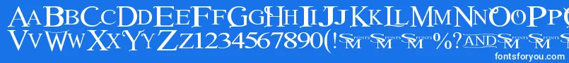 Шрифт Winob – белые шрифты на синем фоне